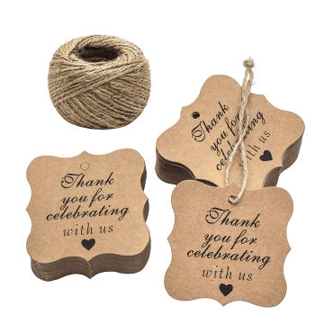 wholesale Thank you tag  with Jute Twines rope